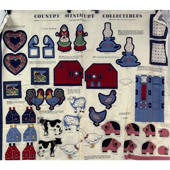 1+yds Springs Industries Inc Country Miniature Collectibles Fabric Pattern - Picture 1 of 5